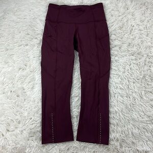 Lululemon Fast & Free Crop II (Nulux 19"") Dark Adobe